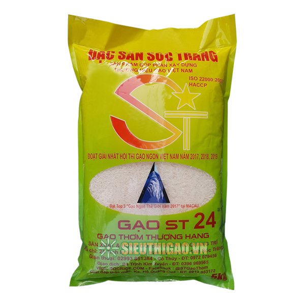 Gạo thơm Sóc Trăng ST24 túi 5kg